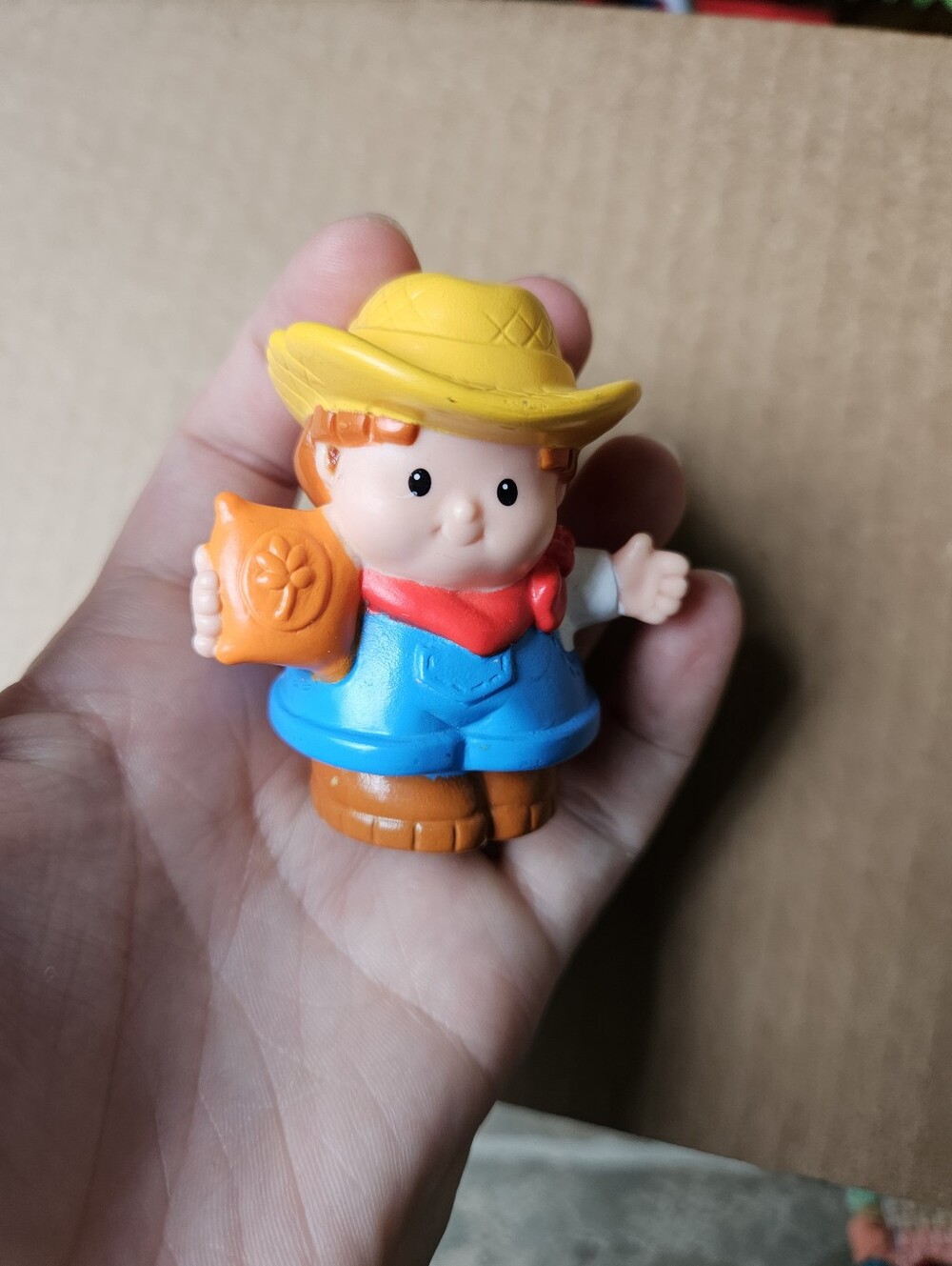 🧡3/$15 2007 Fisher-Price Little People Eddie Farmer Grain Bag